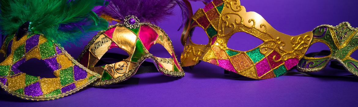 Decorative Mardi Gras masks